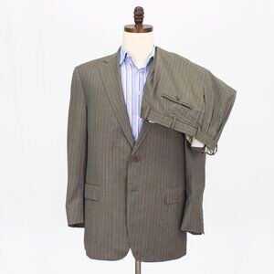 Samuelsohn 43R 37x31 Brown Full Suit 2-Button Stripe R645